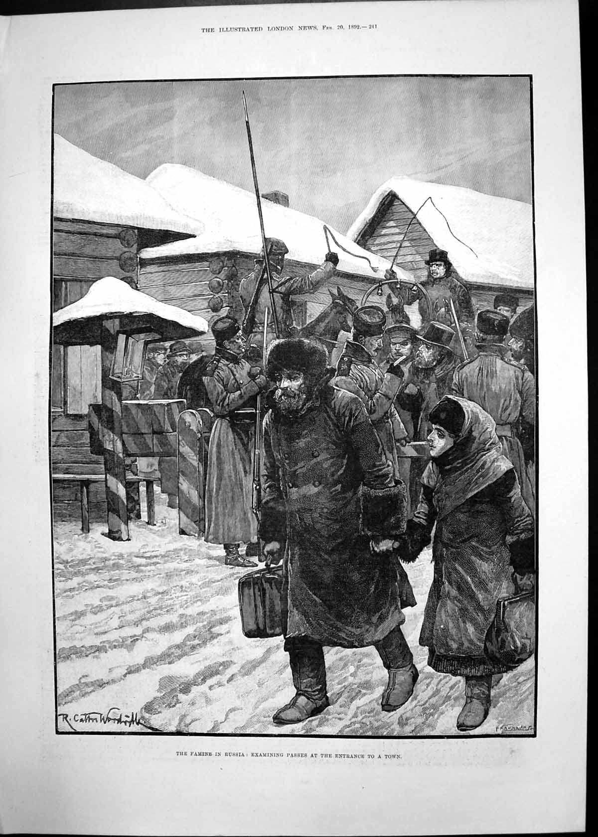 Original Old Antique Print Maharajah Kapurthalla Punjaub Famine Russia 1892