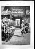 Antique Old Print Russian Troops Guard Tsungli-Yamen Duchess Cleveland 1900