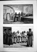 Antique Print Prison Life Siberia School High Street Yeniseisk Siberia 1891