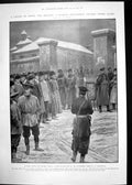 Old Antique Print Strikers Russian Factory Construction Modern Fort 1905 20th