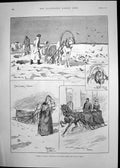 Old Antique Print Siberia In Winter Grasse Queens Residence Cannes 1891 19th