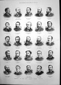 Antique Old Print Members London County Council Canadian Mounted Police 1889