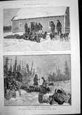 Old Antique Print Lord Lonsdales Travels Arctic North America Alaska 1890 19th