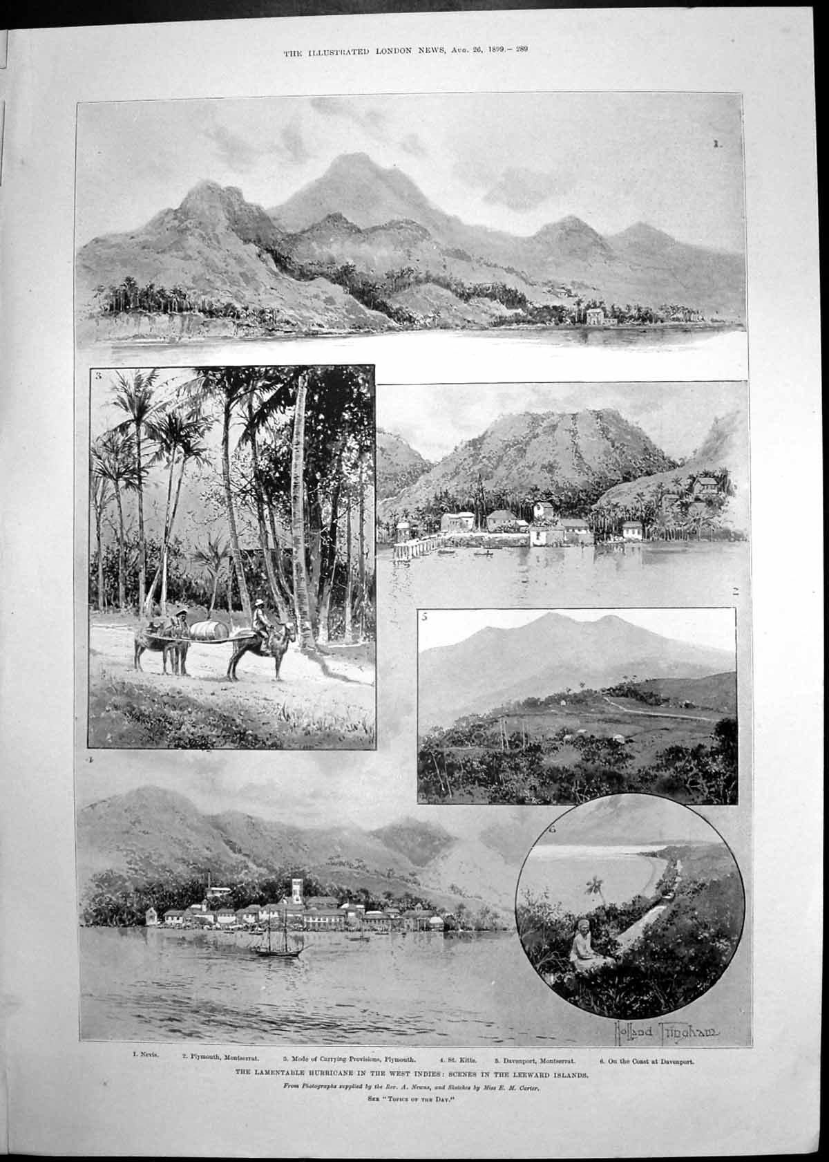 Antique Old Print Johann Wolfgang Von Goethe Hurricane Leeward Islands 1899