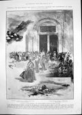 Antique Old Print Abyssinia Emperor Menelik Palace Fishing Harpoon Hook 1905