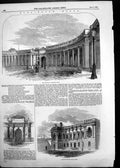 Antique Old Print Sketches Burlington House Collonade Paris Fashions May 1855