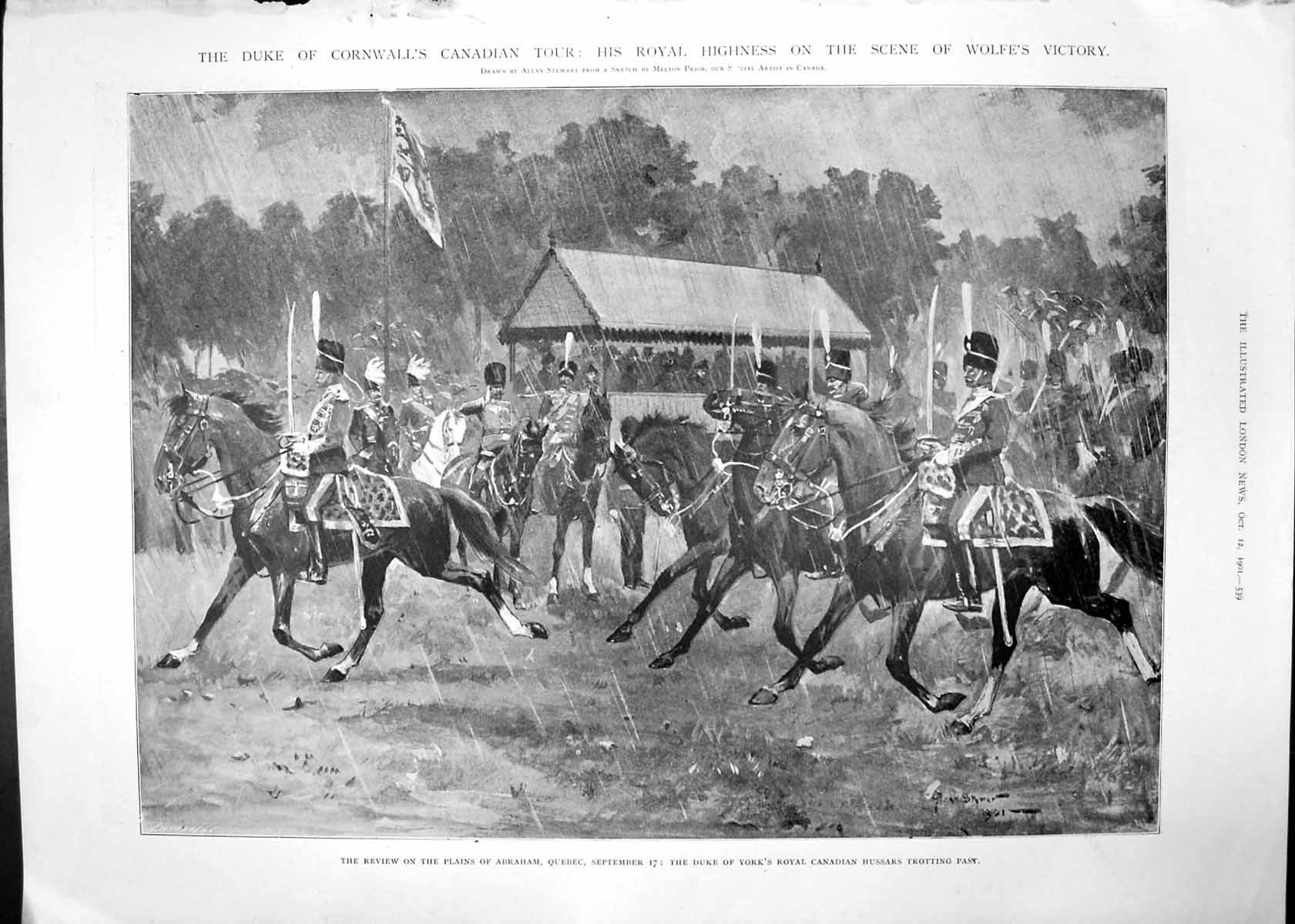 Old Antique Print Duke Cornwalls Canadian Tour Wolfes Victory Ottowa 1901 20th