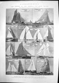 Antique Print Jubilee America Cup Race Yachts Destroyer Cobra Wrecked 1901 20th