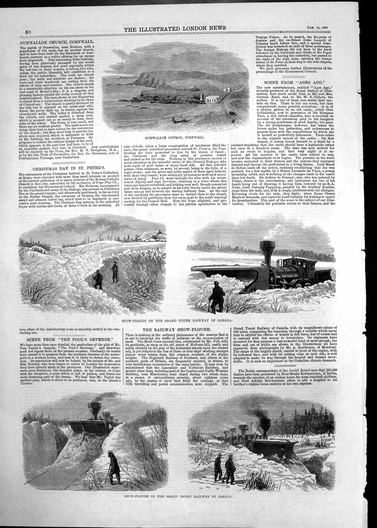 Old Antique Print Snow Plough Railway Canada New Zealand War Medal 1870 19th