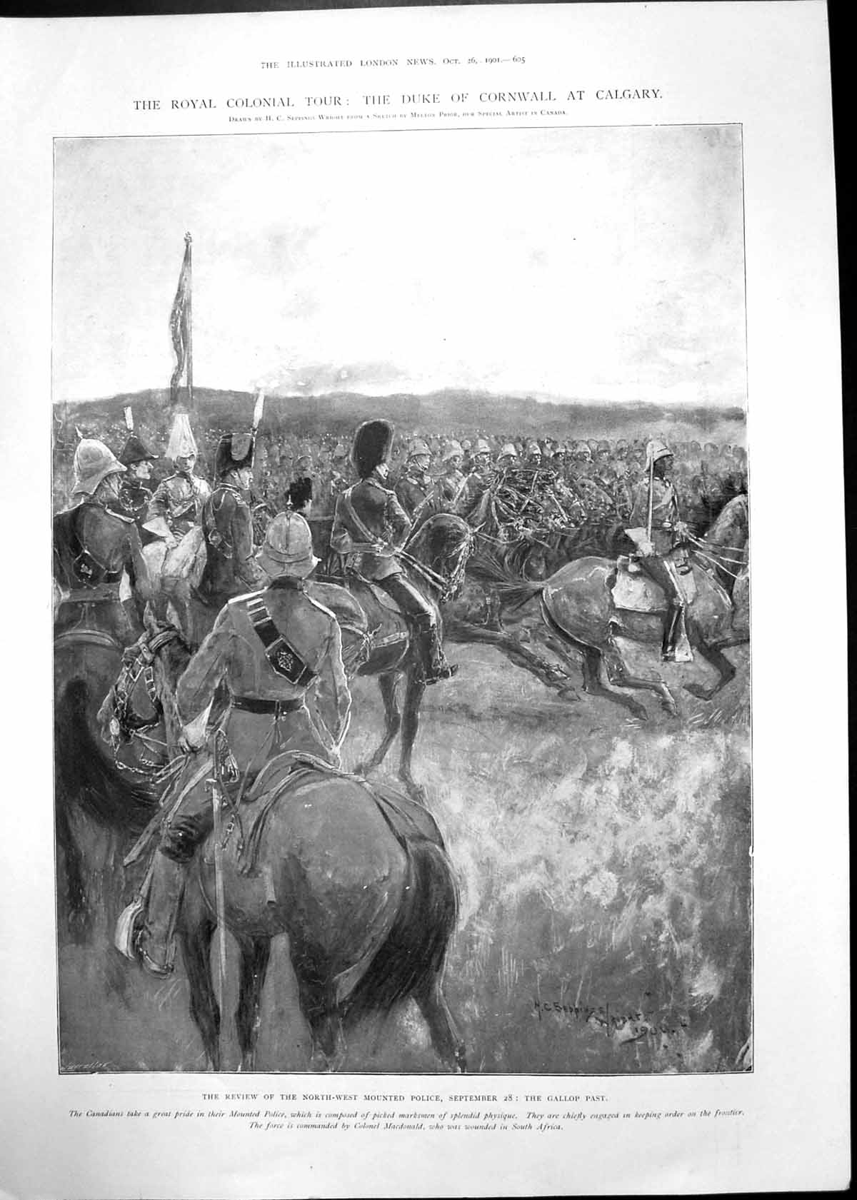 Old Antique Print Duke Cornwall Calgary Pacific Coast Colonial Tour 1901 20th