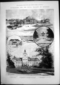 Antique Old Print Copenhagen Royal Palaces Denmark Royals Sandringham 1896 19th
