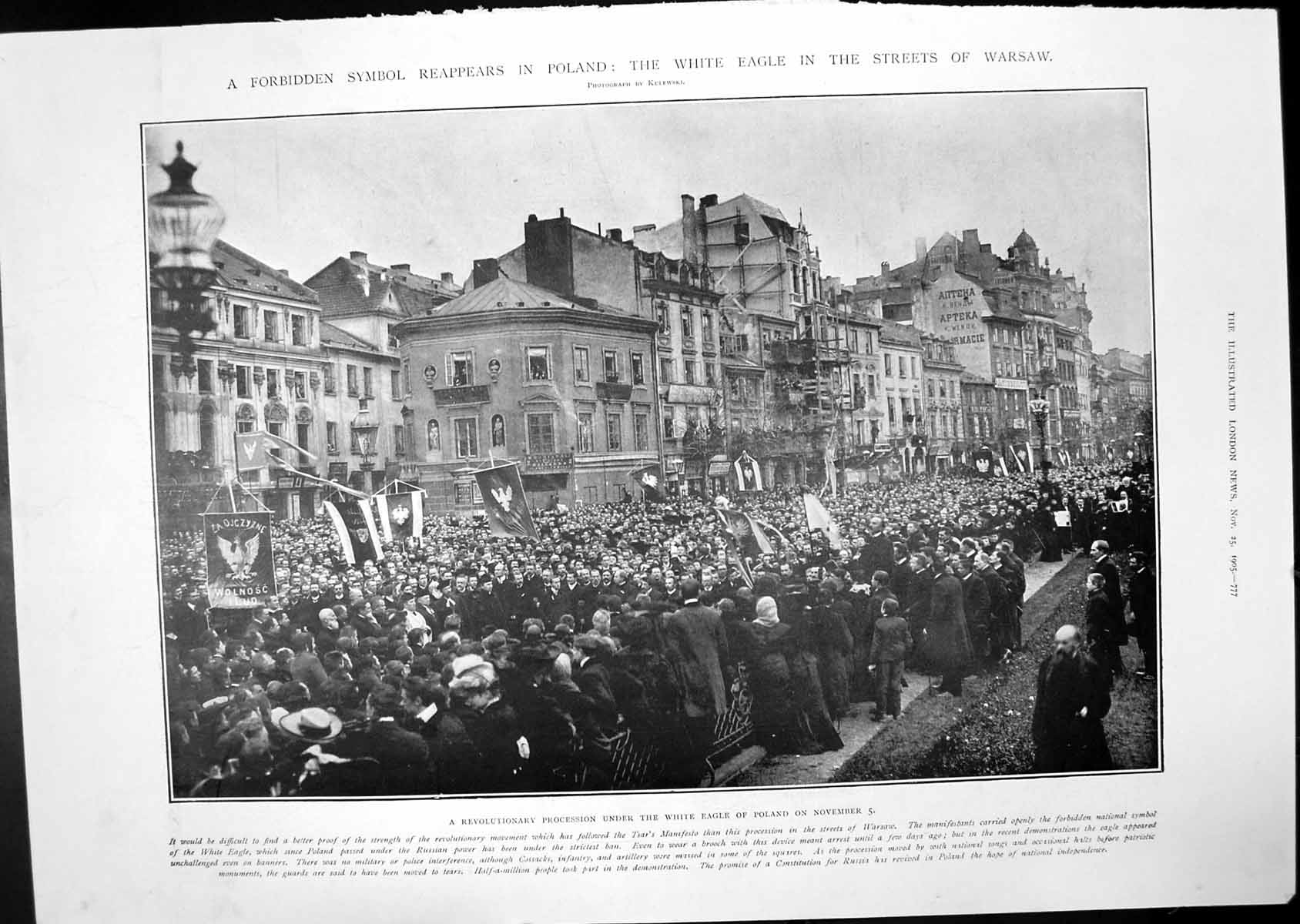 Old Revolutionary Procession Poland White Eagle Fishing Cormorants 19 20th
