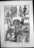 Antique Print Portuguese Delagoa Bay Mackay Sketches H.M.S. Barracouta 1890