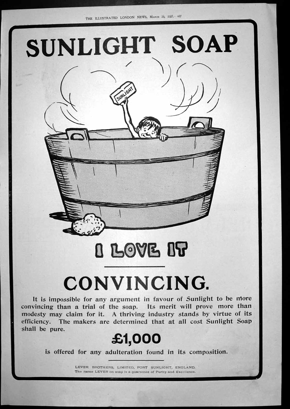 Old Sunlight Soap Advert New York'S Giant Fire Ladder S.S. Alfred Nob