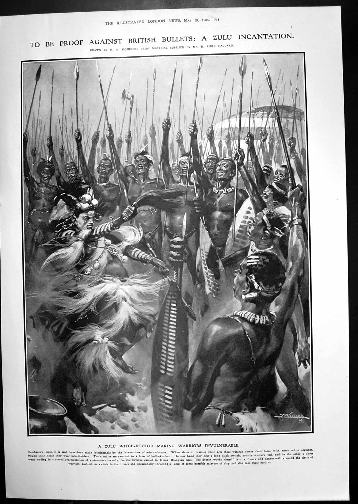 Old Zulu Witchdoctor Incantation Against Bullets Chief Gobizembe 1906 20th