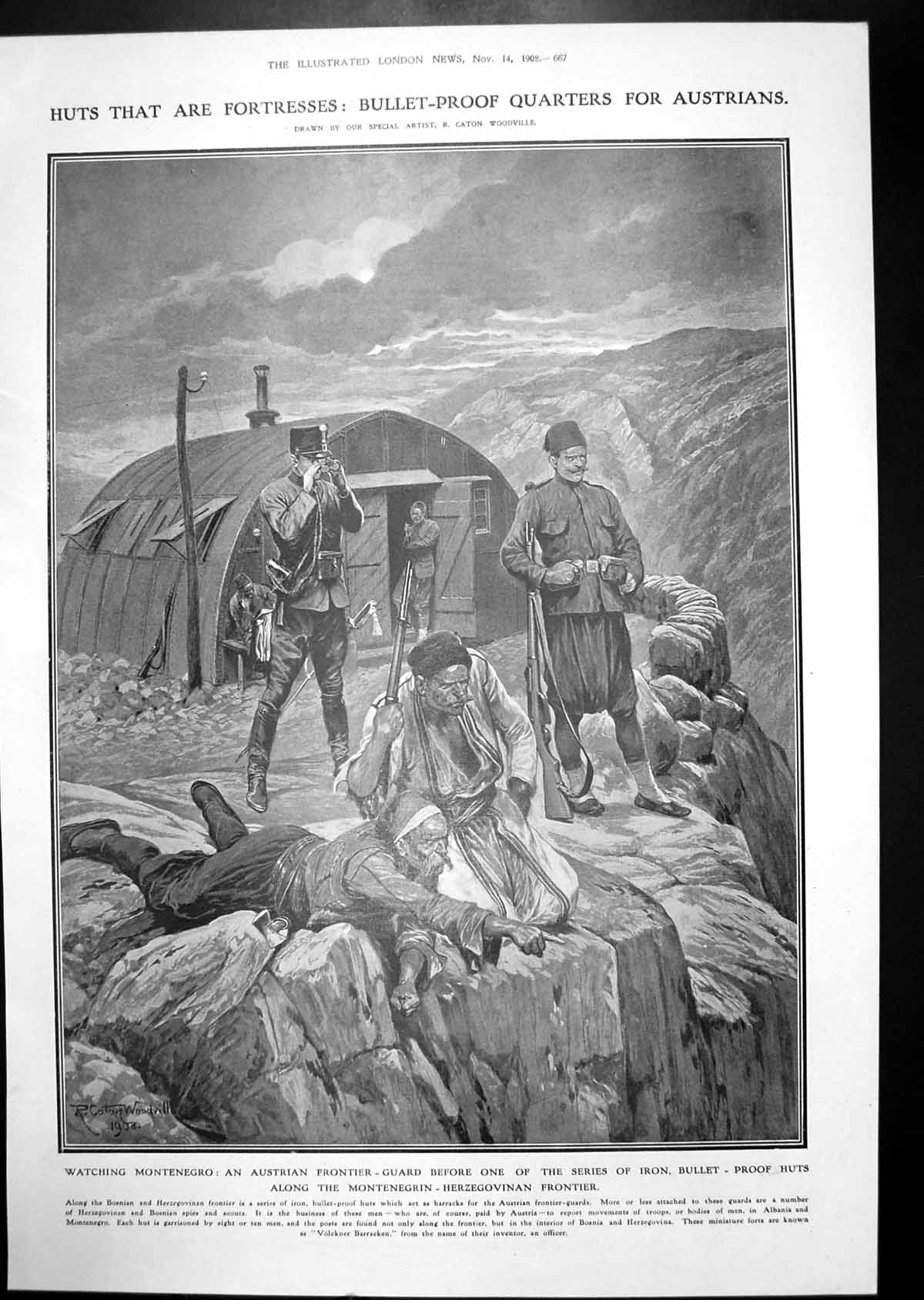 Antique Print Montenegrin-Herzegovinan Border Science Jottings Cayuga 1908 20th