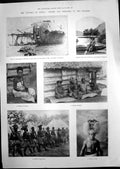 Antique Print Troubles Samoa Families War Dance Chief Wilson Memorial 1899 19th