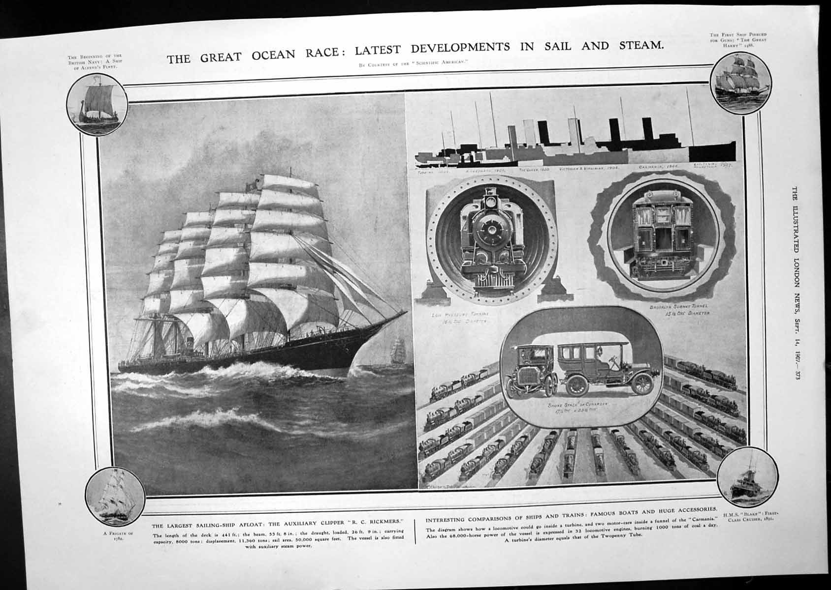 Old Great Ocean Race R.C. Rickmers Sail Steam Science Natural History