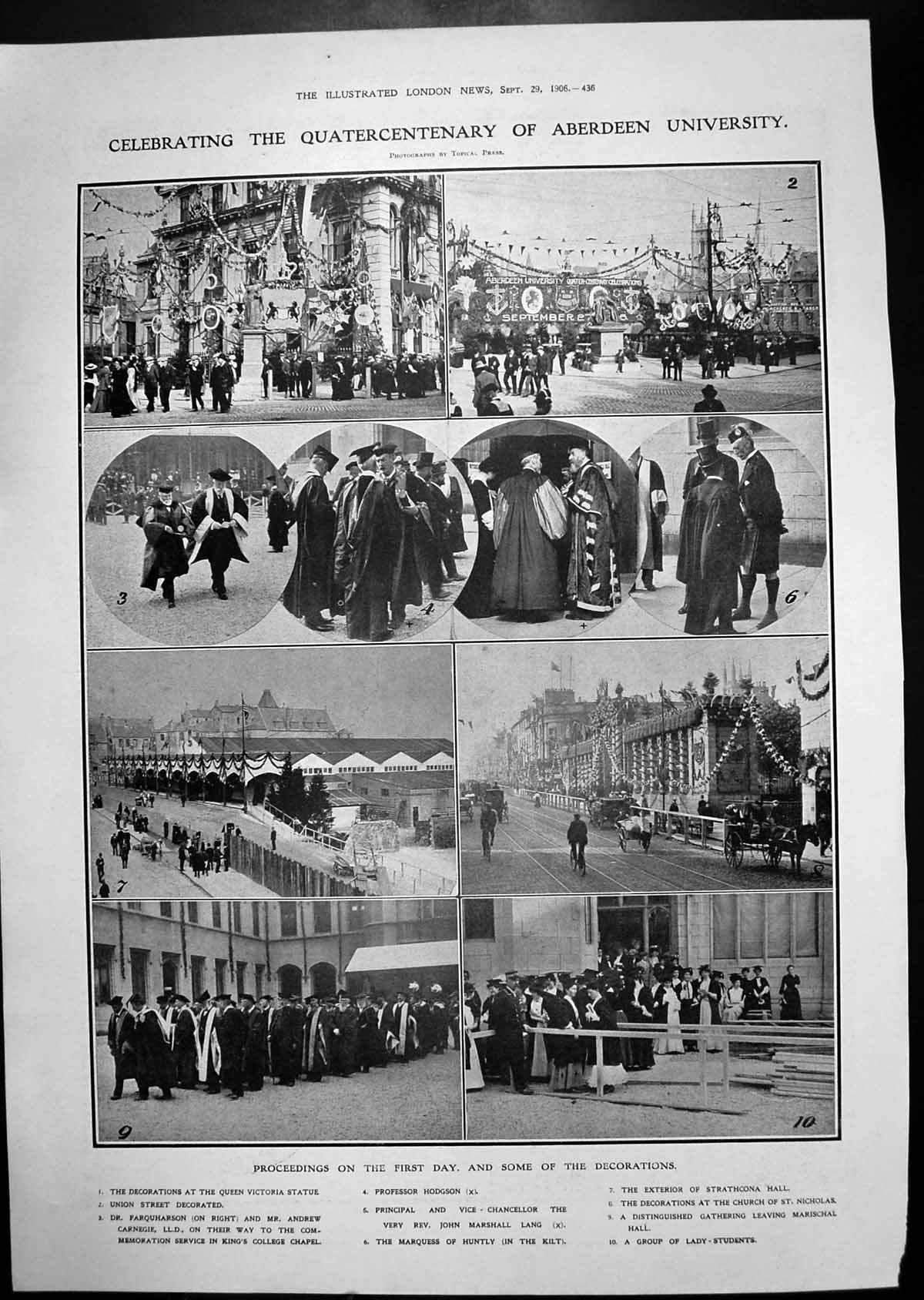 Antique Print Quatercentenary Aberdeen University Spanish GTobermory Bay 19