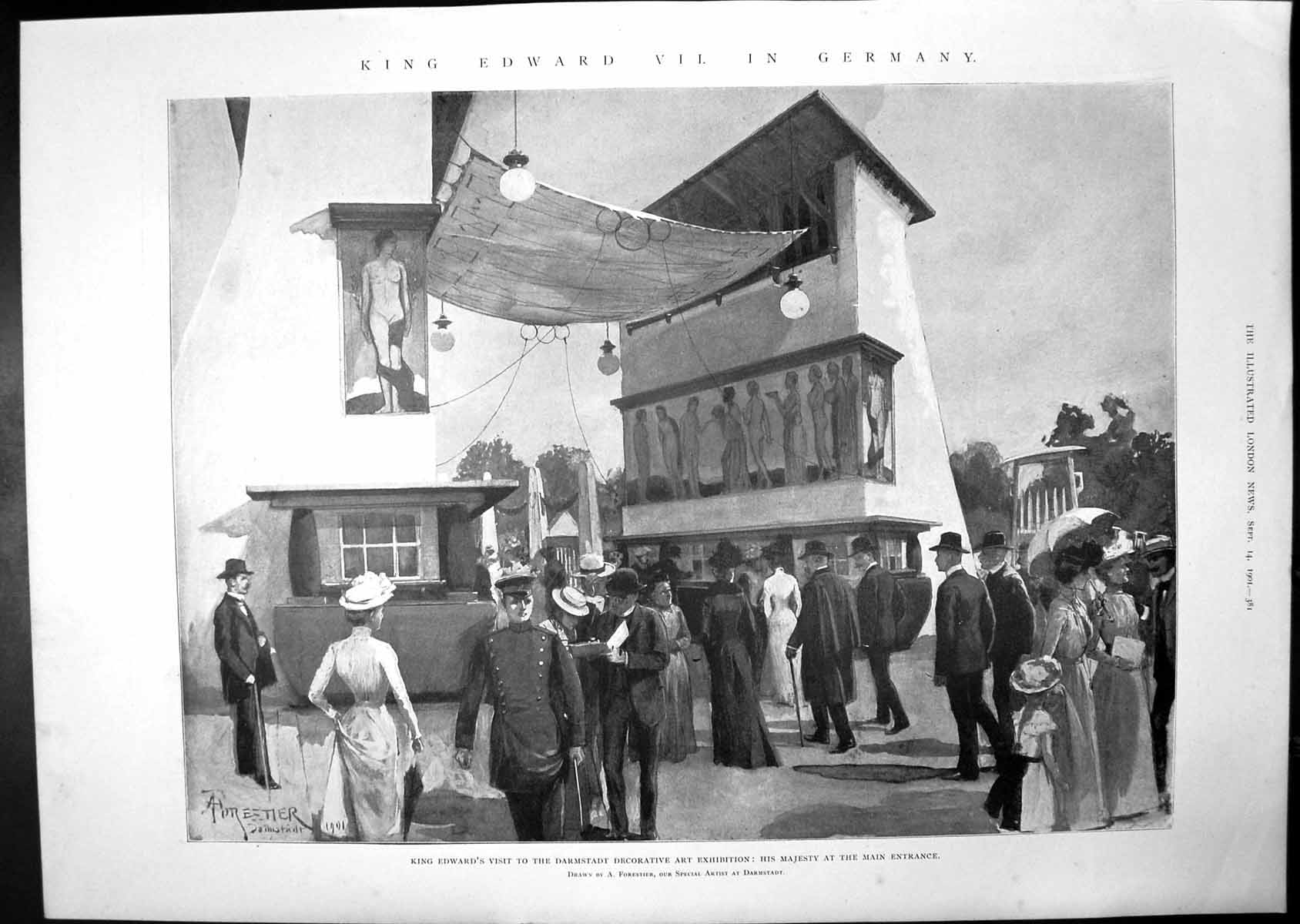 Antique Print King Edward Vii Germany Darmstadt Memorials John Wesley 1901 20th