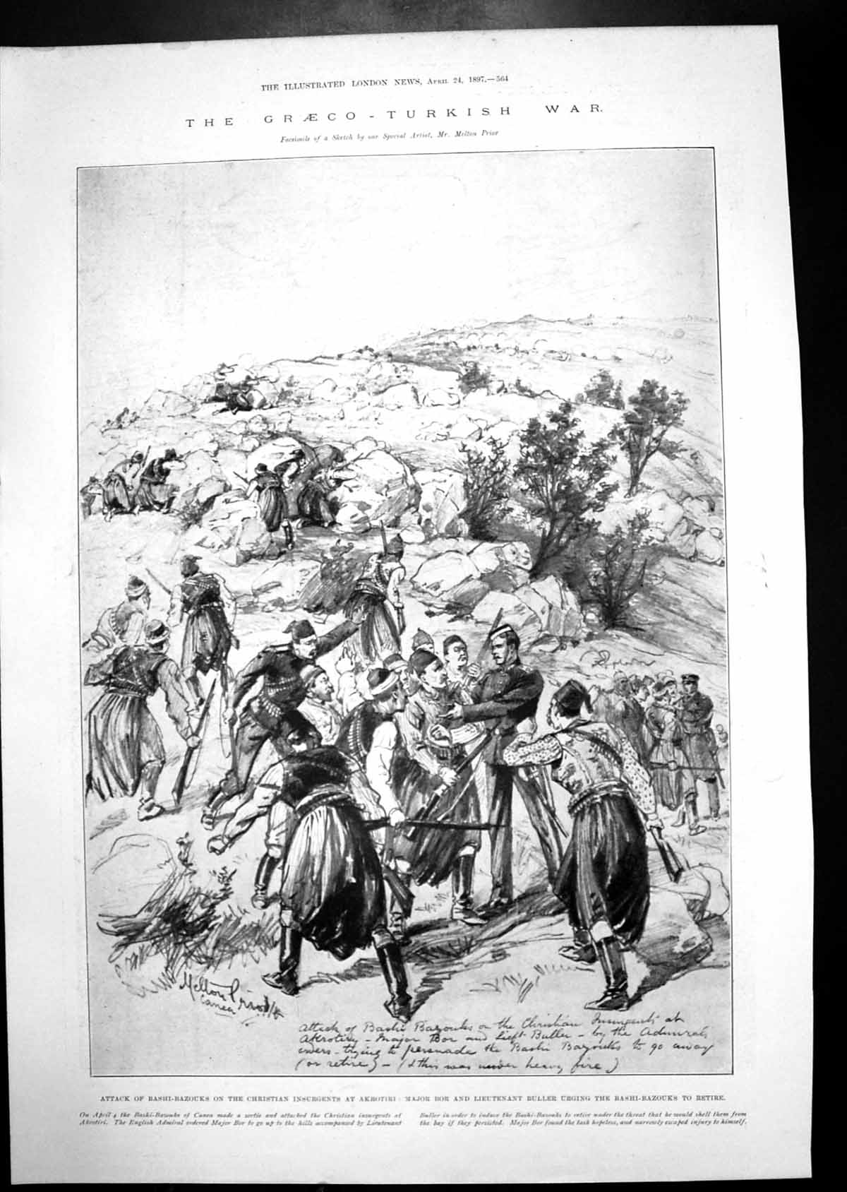 Old Graeco Turkish War Bashi-Bazouks Colonel Vassos Malaxa Canea 1897 Victorian