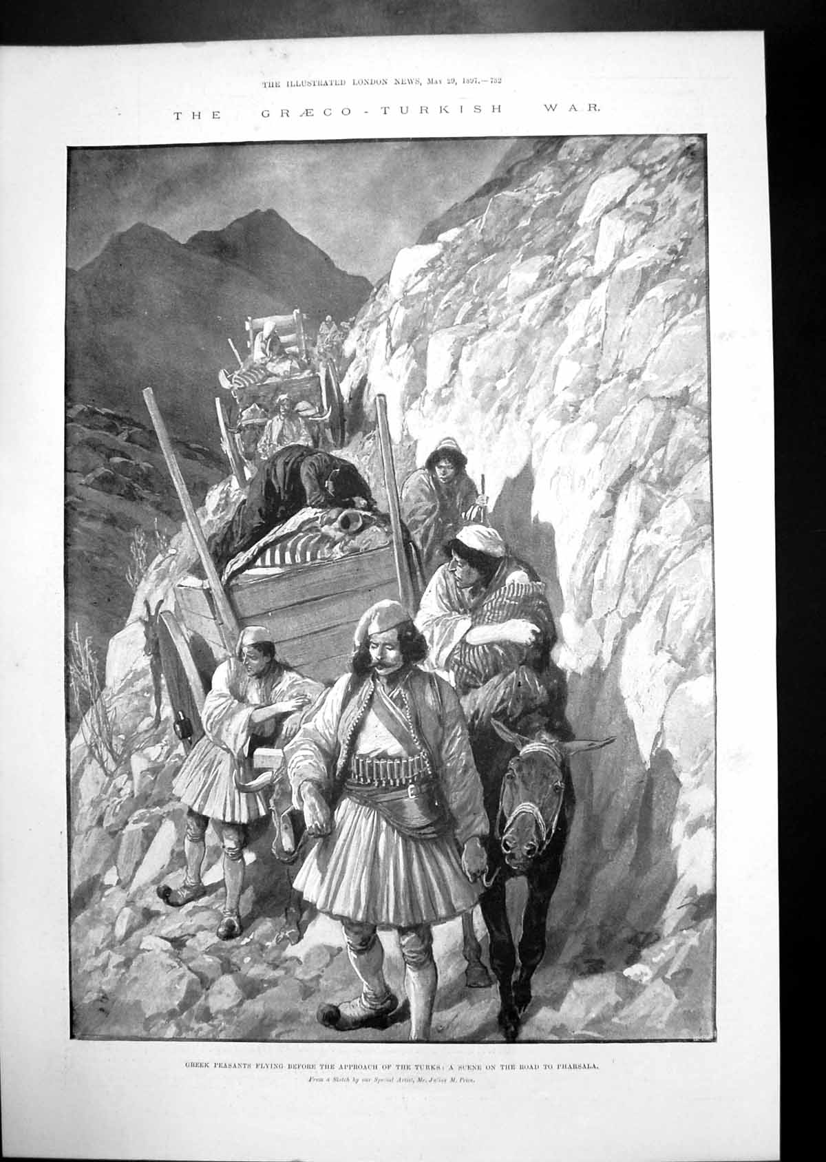 Old Greek Peasants Fleeing Turks Pharsala Blackwall Tunnel Medal 1897 Victorian