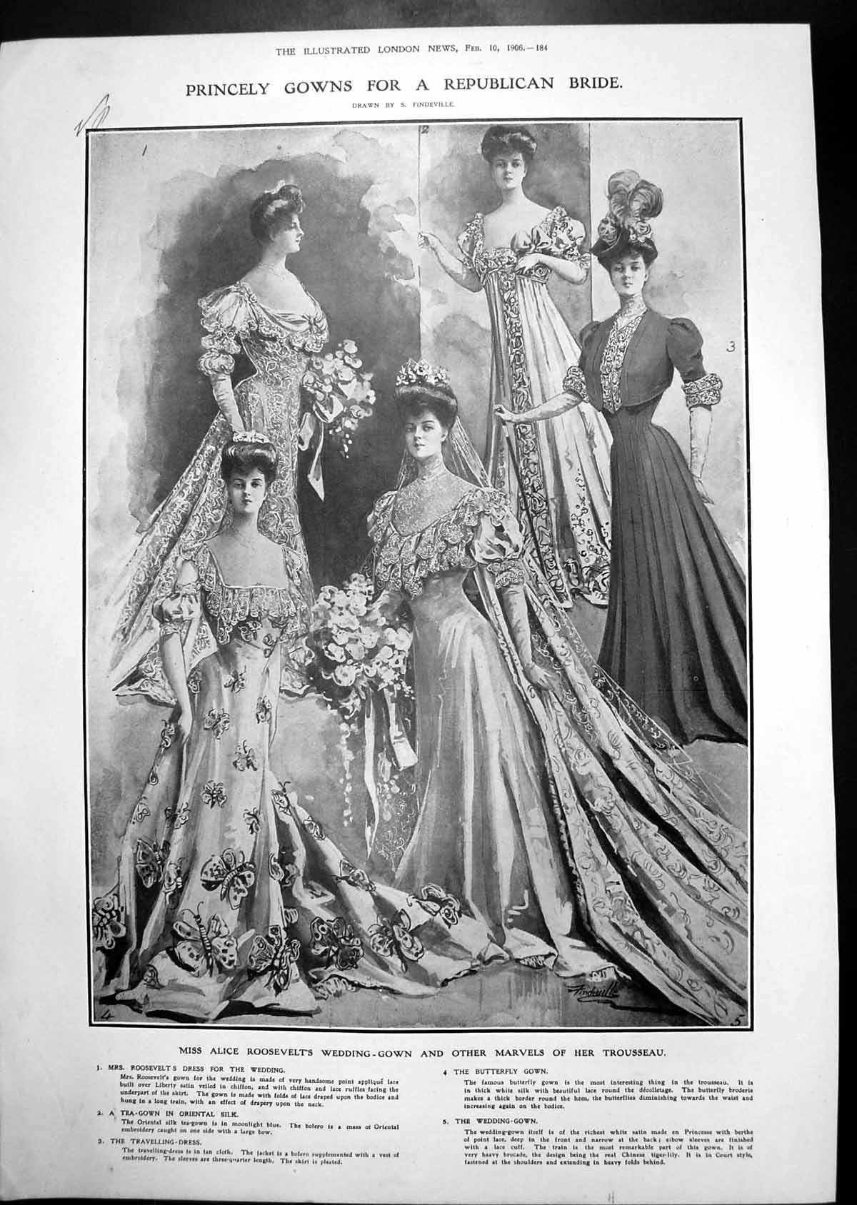 Old Miss Alice Roosevelt'S Wedding-Gown Trousseau Church Riots Paris