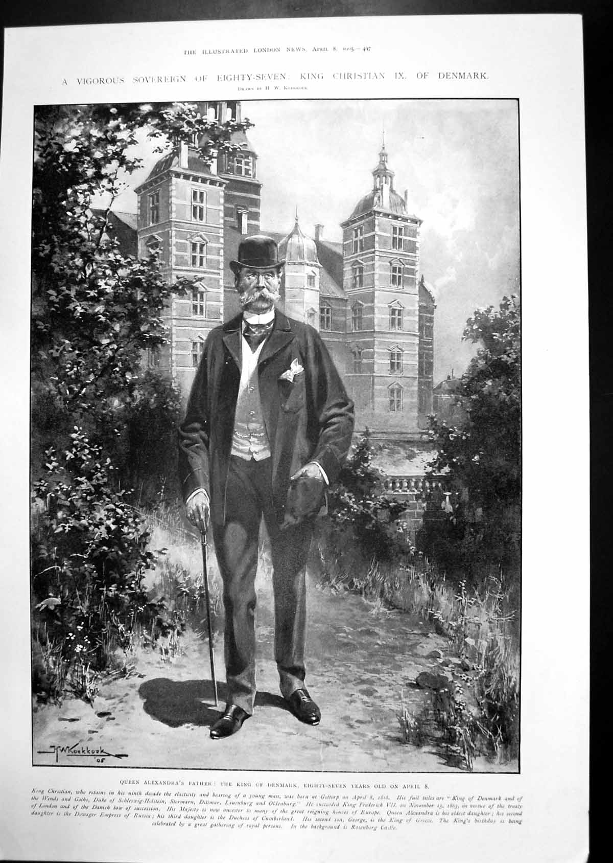 Antique Print King Christian Ix Denmark Troglodytes 20th Century Tibet 1905