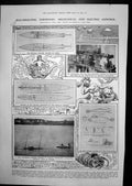 Old Print Slef-Directing Torpedoes King Edward Proncess Ena Biarritz 1906 20th