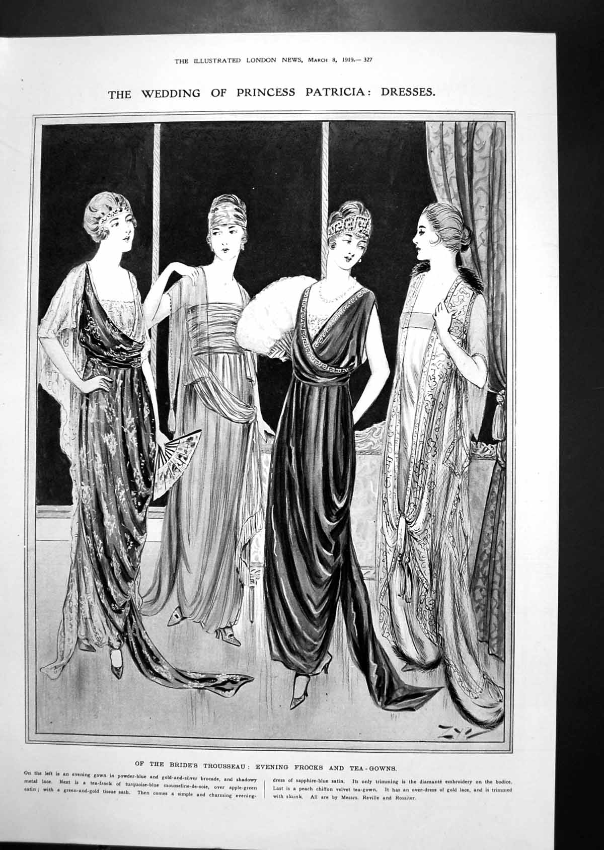 Antique Print Wedding Dresses Princess Patricia Going Away Dress Cloak 1919