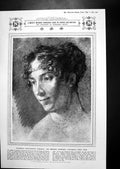 Antique Old Print Prudhon'S Portrait Empress Josephine Napopeon Deathbed 1921