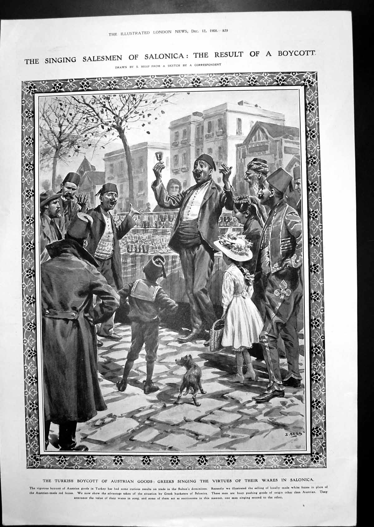 Old Boycott Austrian Goods Greek Sales Salonica Spalato Adriatic 1908 20th