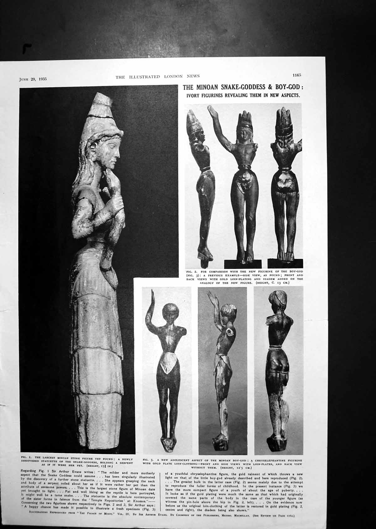 Old Minoan Snake-Goddess Boy-God Wimbledon Seeded Men'S Players 1935 20th
