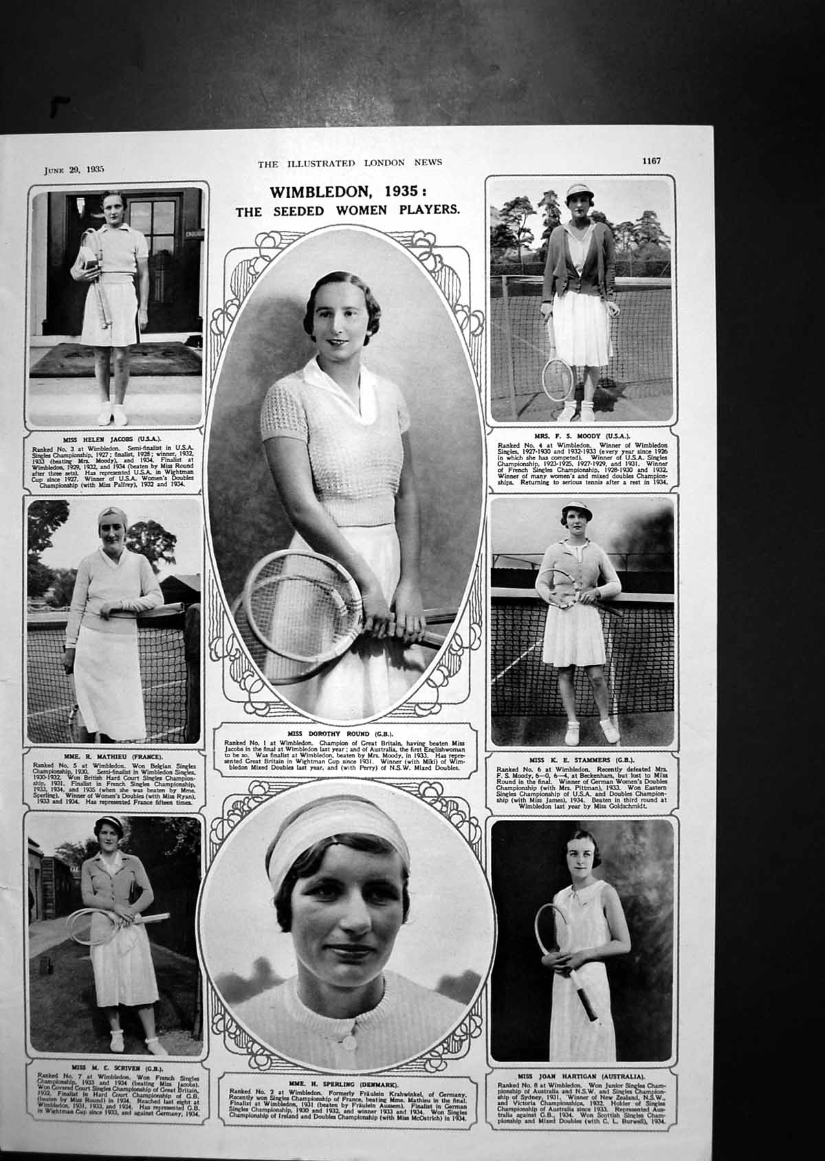 Old Wimbledon Seeded Women'S Players Van Diemen Box Japanes Laquer 19 20th