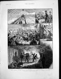 Antique Old Print Gas Company Works Vauxhall Triumphal Arch Hyderabad 1889 19th