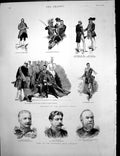 Antique Old Print Alberta Queen Onboard Costumes Prussian Court Advisers 1889