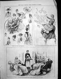 Antique Old Print Sunday Park Gale Paris Labour Demonstrations Paris C 1890