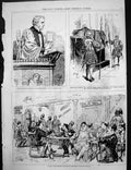 Antique Old Print Cafe Alexandria Coffin Lord Napier Queenstown Harbour C1890