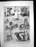 Antique Old Print Engineering Machinery Exhibition Olympia Lord Mayors 1907