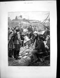 Antique Print Newfoundland Cod Fishery Salting Fishing Brig Dried Fish 1891
