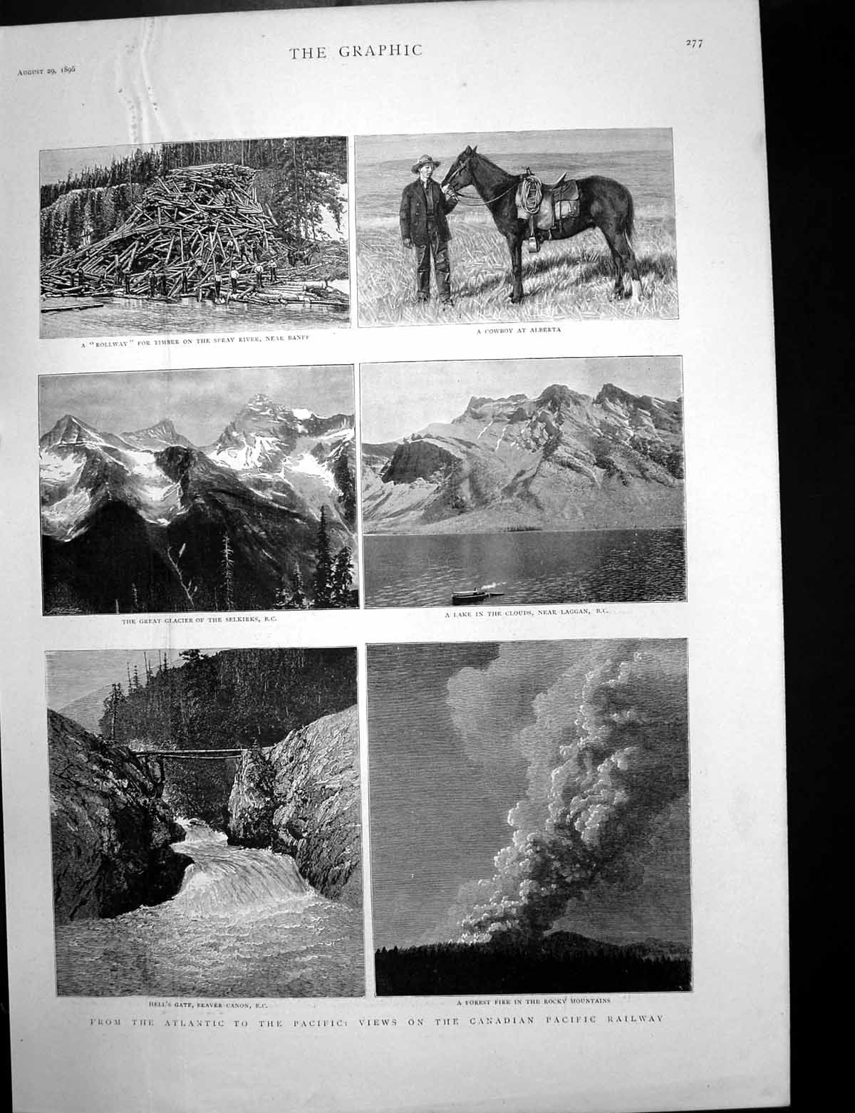 Old Print Canadian Pacific Railway Military Osstacle Race Aldershot 1896 19th