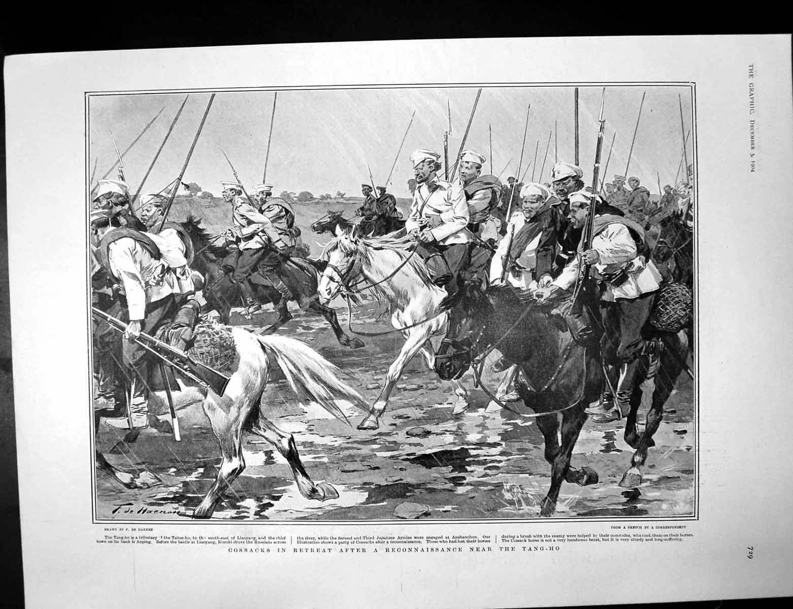 Antique Old Print Cossacks Tang-Ho Taming Shrew Adelphi Earl Dunraven 1904 20th