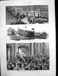 Antique Old Print German Emperor Italy Prince Wales Hungarian Uniform 1888 19th