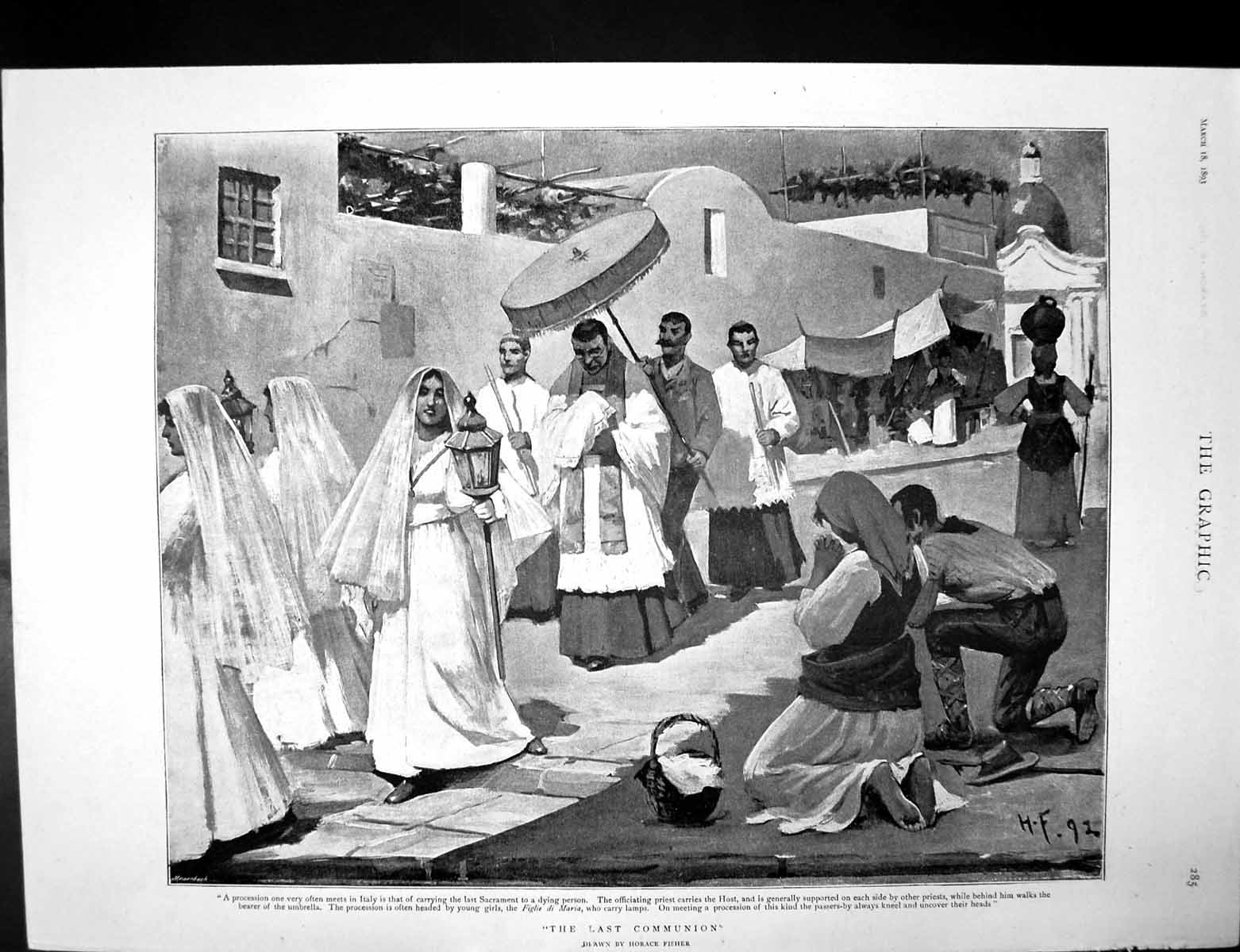 Old Print Last Communion H Fisher Casts Ancient Sculpture Persepolis1893 19th