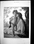 Antique Old Print Shadow Vine Jacomb-Hood Queen Wilhelminas Accession 1898 19th