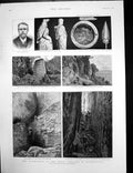 Antique Old Print Discoveries Zimbabwe Mashonaland Sir George Campbell 1892