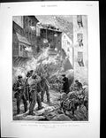 Antique Old Print Easter Festivities Corsica Piazza Del Duomo Florence 1893