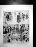 Antique Print Holiday Life Pyrenees Hms Buzzard Brooklyn Yacht Club Cup1904