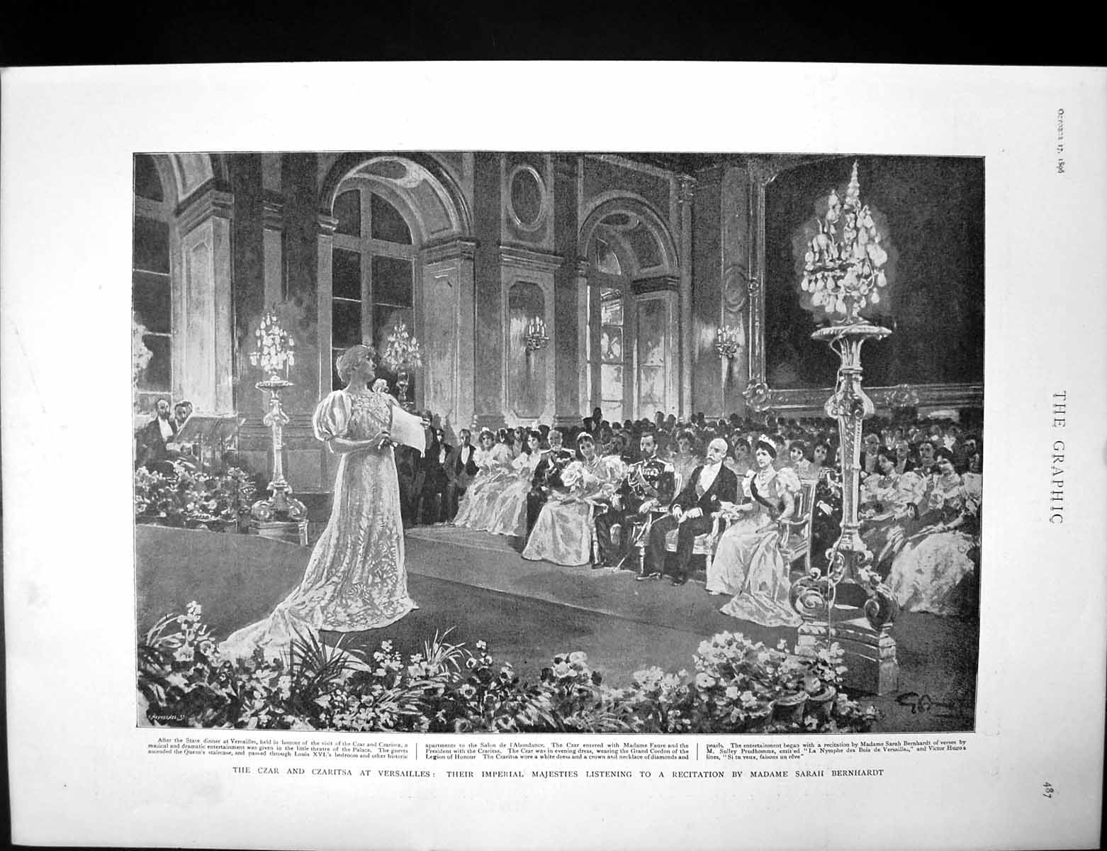 Old Print Czar Czaritsa Versailles Cobb Reign Terror Constantinople 1896 19th