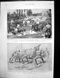 Old Antique Print Late Empress Austria Embarking Siege Guns Omdurman 1898 19th